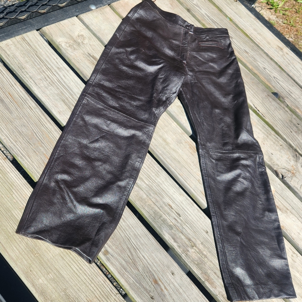 Vintage Sanzzini Brown Genuine Leather Pants 12